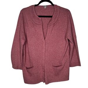 J. Jill women's XL blush pink button down wool/silk blend cardigan cottage core
